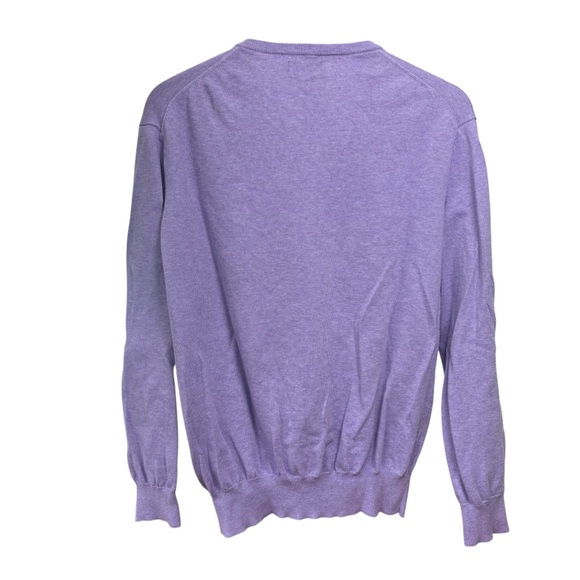Polo Ralph Lauren Men's Large Purple V-Neck Sweater 100% Pima Cotton - Picture 3 of 10